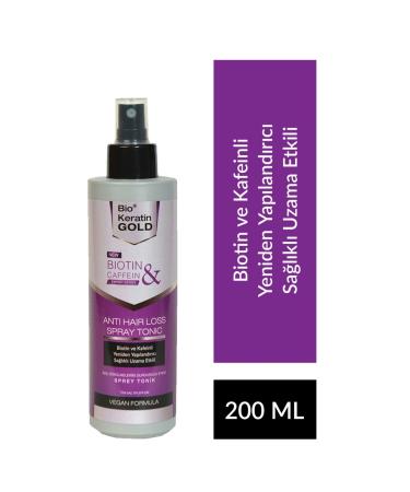 Bio Keratin Gold Biotin & Caffeine Anti-Loss Hair Tonic Helps Fast Growth 200 ml