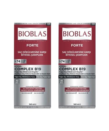 Bioblas Forte Intensive Anti-Hair Loss Herbal Shampoo 360 Ml 2 Pieces