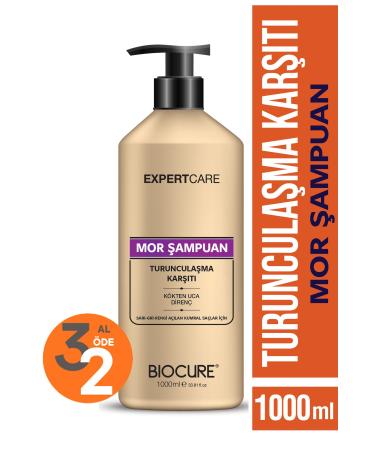 Biocure Anti-Orange Purple Shampoo / For Blonde Hair That Lightens Yellow-Grey Colors 1 Liter