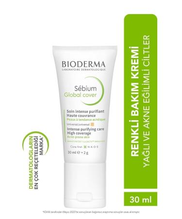 Bioderma Sebium Global Cover Anti-Acne Color Care Cream with Aha and Salicylic Acid 30 ml