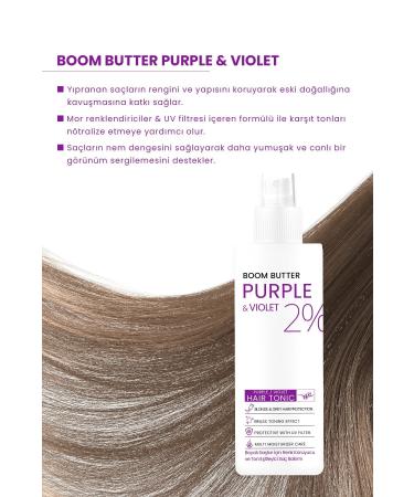 BOOM BUTTER Color and Hair Structure Protection Purple Purple Hair Tonic 150ML - Buy Online on GoSupps.com