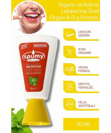 Spumy Special Whitening Organic Toothpaste for Cigarette and Coffee Stains - 90 ml