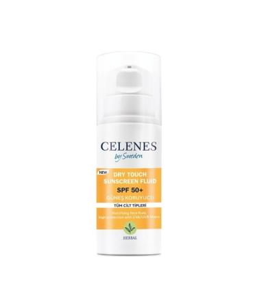 Celenes by Sweden Herbal Dry Touch High Protection Fluid 50 Spf / Sunscreen / Face and Decollete Area - Buy Online on GoSupps.com