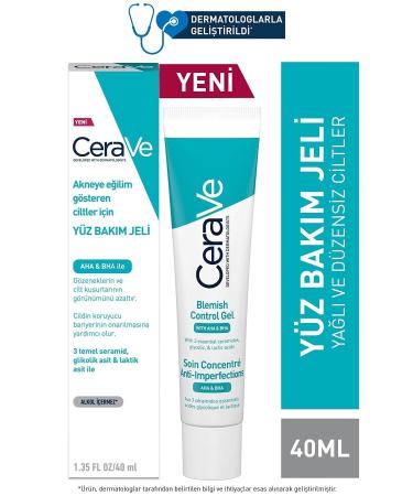 CeraVe AHA & BHA Fast Absorbing Face Care Gel for Blemish Prone Skin and Blackheads 40ml