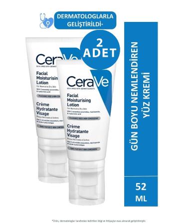 CeraVe Facial Moisturizer Cream for Normal & Dry Skin 52 ml 2 Pieces