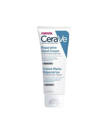 CeraVe Fast-Absorbing Oil-Free Repairing Hand Cream with Hyaluronic Acid for Dry and Rough Hands 100ml