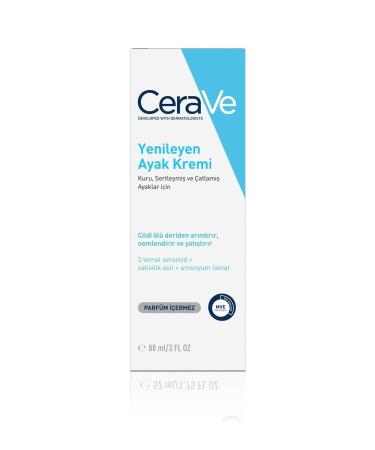 CeraVe SA Moisturizing and Exfoliating Renewing Foot Cream for Dry Rough Cracked Feet 88ml