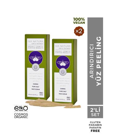 Iva Natura 2-Piece Organic Purifying Face Peeling Face Scrub with Mineral Salt 125ml