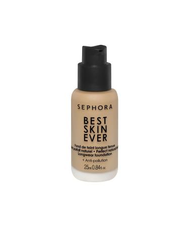 Sephora Best Skin Ever Liquid Foundation Texture: Liquid Coverage: Medium Finish: Satin Skin Type: All Skin Types