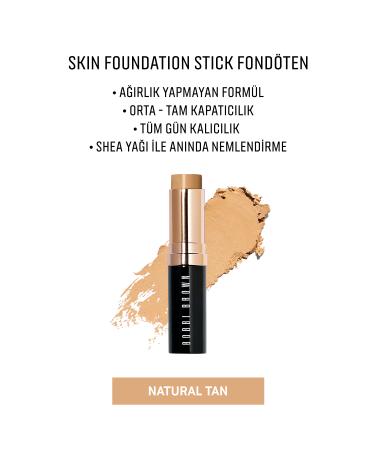 Bobbi Brown Skin Foundation Stick - Portable Moisturizing Stick Foundation 9g - Natural Tan