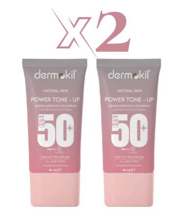 Dermokil Power Tone-Up Sunscreen Face Cream 50+Spf - 50 ML X 2 Pieces - Buy Online on GoSupps.com