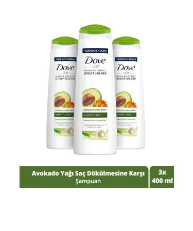 Dove Hair Care Shampoo Avocado Extract Anti-Hair Loss Care 400 Ml X3 Pieces