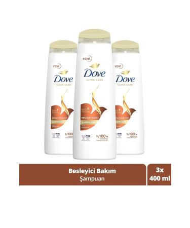 Dove Ultra Care Hair Care Shampoo Nourishing Care For Dry Hair 400 ml X3 Pieces