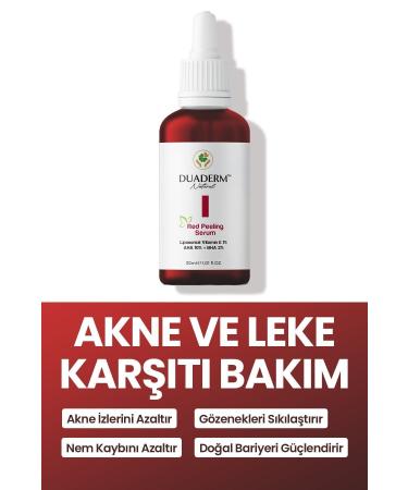 Duaderm Anti-Acne Repairing Red Peeling Serum (AHA 10% BHA 2% Liposomal VitE 1%) 30ml