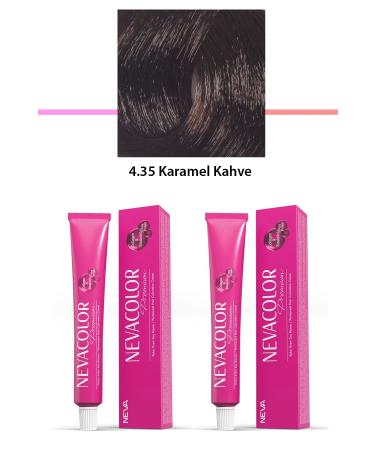 Easy Supply 2 Set Premium 4.35 Caramel Brown - Permanent Cream Hair Dye 2 X 50 g Tube