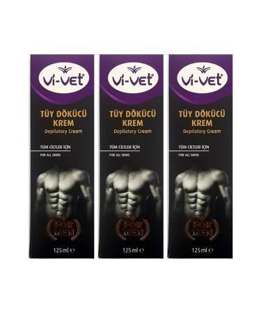 Vi vet Men's Hair Removal Cream All Skin Types 125ml X 3 Pieces