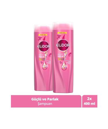 Elidor Superblend Hair Care Shampoo Strong and Shiny Vitamin E Macadamia Oil Collagen 400 ml x2