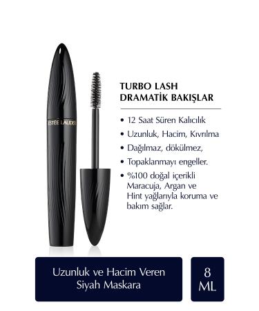 Estee Lauder Black Mascara - Turbo Lash Volume and Lengthening Mascara - 8 ml DKURN834