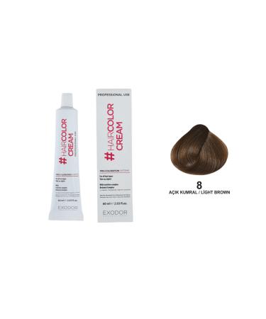 EXODOR Hair Color Cream Light Brown 8 60 ml x3 3 Pcs