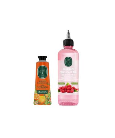 Ey p Sabri Tuncer Raspberry Vinegar & Hair Tonic 500 ml and Hand and Body Cream Bodrum Tangerine 50 ml