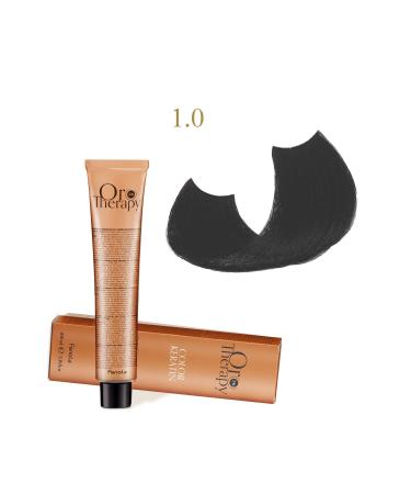 Fanola Oro Therapy 24k Color Keratin With Gold & Argan Oil 100ml (ammonia Free) 1.0 Black