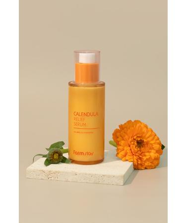 Farmstay Calendula Relief - Soothing and Moisturizing Vegan Serum for Sensitive Skin 50 ml - Buy Online on GoSupps.com