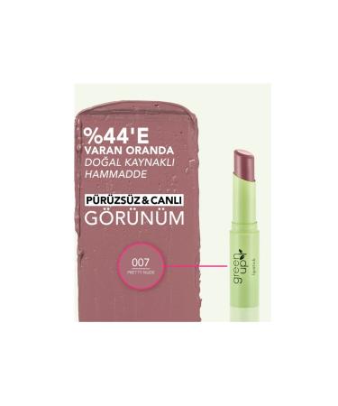 Flormar Green Up High Pigment & Semi-Matte Finish Vegan Lipstick - 007 PRETTY NUDE - Buy Online on GoSupps.com