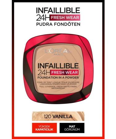 L'Oreal Paris 120 VAN LLA INFA LL BLE 24H FRESH WEAR POWDER FOUNDATION & TELESCOP C GOLD BLACK MASCRA5 - Buy Online on GoSupps.com