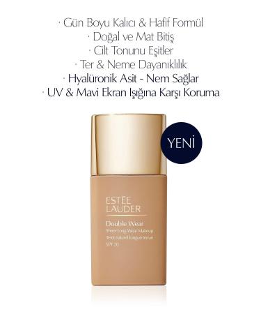 Estee Lauder DOUBLE WEAR MOISTURIZING LIGHT TEXTURE FOUNDATION SPF20 - 30ML COLOUR:3W1 TAWNY KEYON1389