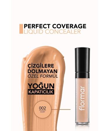 Flormar Dark Circle Prevention Concealer-perfect Coverage Liquid Concealer-002 Ivory-8690604044894 - Buy Online on GoSupps.com