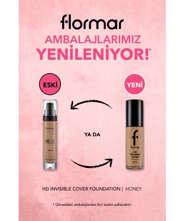 Flormar Invisible Cover HD Light Texture & Semi-Glossy Finish SPF30 Foundation - Buy Online on GoSupps.com