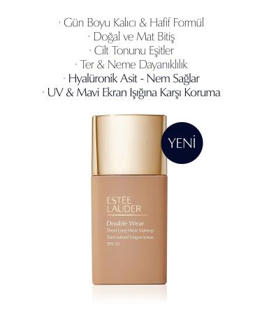 Estee Lauder Double Wear Sheer Light Texture Foundation with Luminous and Moisture Effect SPF20 - 30ml Color: 3N2 Wheat