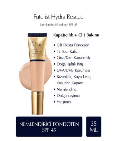 Estee Lauder FUTURIST HYDRA RESCUE SPF 45 MOISTURIZING FOUNDATION 35ML - COLOR: 3N1 IVORY BE GE KEYON1377