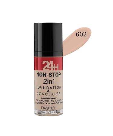 Pastel Profashion 24h Non-stop 2in1 Foundation and Concealer 602 Light Porcelain