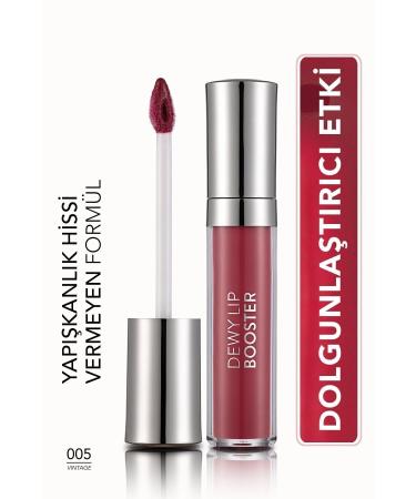 Flormar Plumping Lip Gloss (DARK PINK) - Dewy Lip Booster - 005 Vintage - 8690604619078