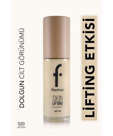 Flormar Spf30 Firming Foundation Moisturizes the Skin Skin Lifting Foundation - 020 Pure Beige NTRLB388