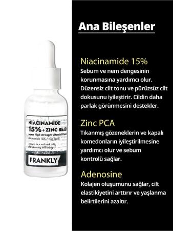 FRANKLY 15% Niacinamide and Zinc Beads Pore Serum 30ml - Buy Online on GoSupps.com