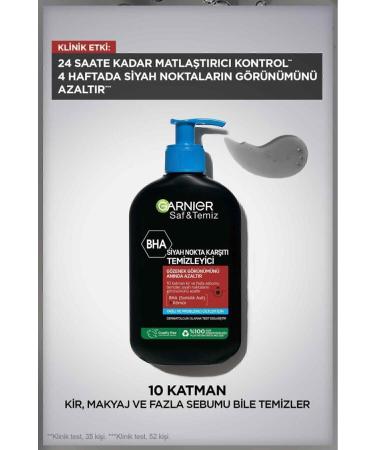 Garnier Pure & Clean Anti-Blackhead Cleanser 250 ml - Buy Online on GoSupps.com