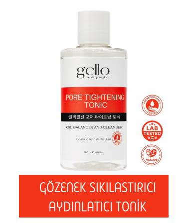 GELLO Brightening and Pore Tightening Toner Glycolic Acid Aha-bha 200 Ml.