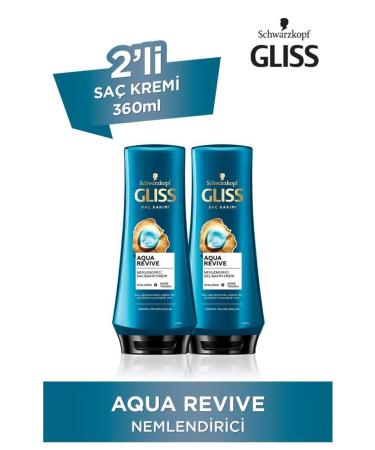 Gliss Aqua Revive Moisturizing Conditioner with Hyaluron and Seaweed 360 ml X 2 Pieces - Buy Online on GoSupps.com