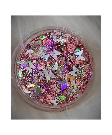 hbtasarim Mini Natural Gel Glitter - Cherry Blossom Butterfly