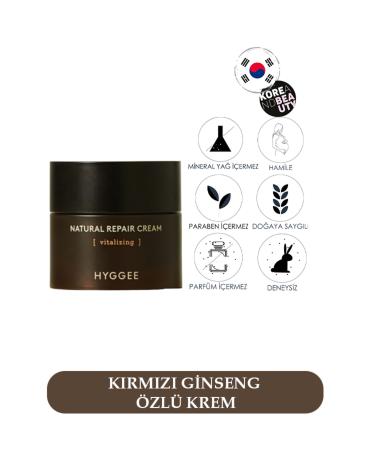 HYGGEE Natural Repair Cream 50ml Ginseng Extract Vegan Care Cream