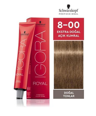 Igora Royal Natural Tones 8-00 Extra Natural Light Blonde Hair Dye 60ml