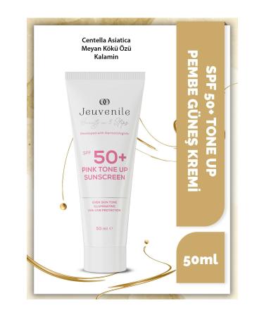 Jeuvenile SPF 50+ Pink Sunscreen - Tone Equalizer (Centella Asiatica Licorice Root Extract Calamine)