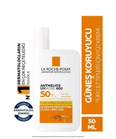 La Roche Posay Light Fluid Texture Colourless Face Sun Cream for All Skin Types 50ml..