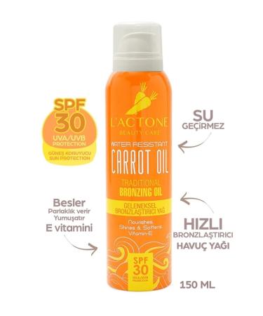L'ACTONE Carrot Oil Spf30 Traditional Bronzing Oil 150 ml / Bronzing Carrot Oil Vitamin E - Buy Online on GoSupps.com
