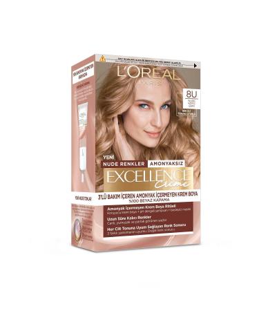L'Oreal Paris Excellence Creme Nude Colors Hair Dye 8u Nude Dark Blonde - Buy Online on GoSupps.com