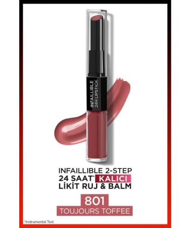 L'Oreal Paris L'or al Paris Infaillible 2-step 24 Hour Liquid Lipstick & Balm - 801 Toujours Toffee