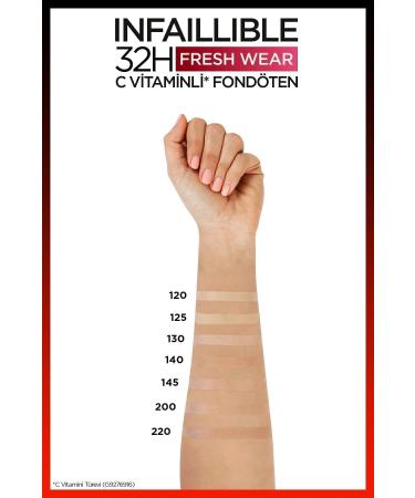 L'Oreal Paris L'Or al Paris Infaillible 32H Fresh Wear Vitamin C Foundation - 125 Natural Beige Concealer - Buy Online on GoSupps.com