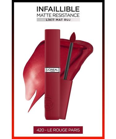 L'Oreal Paris Infaillible Matte Resistance Liquid Matte Lipstick - 420 Le Rouge Paris